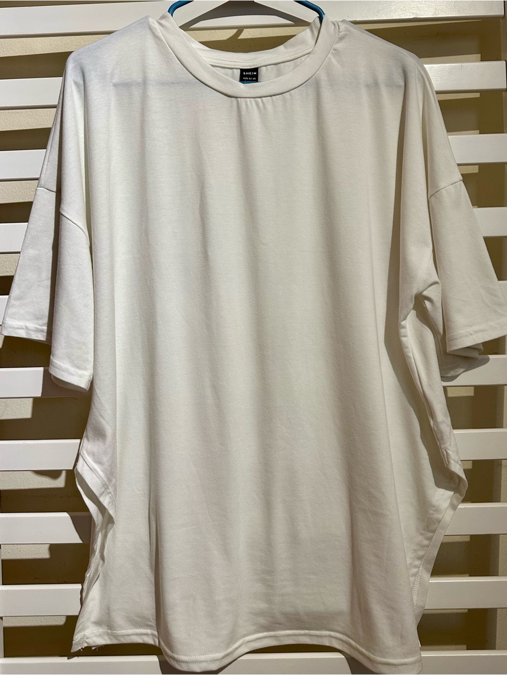 SHEIN Women's L White Oversized Long T-Shirt